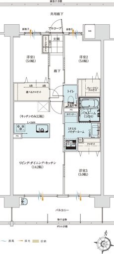 アルファステイツ室見河畔 間取り B TYPE