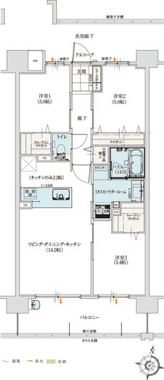 アルファステイツ室見河畔 間取り E TYPE
