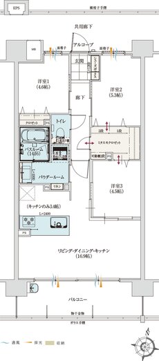 アルファステイツ室見河畔 間取り G TYPE