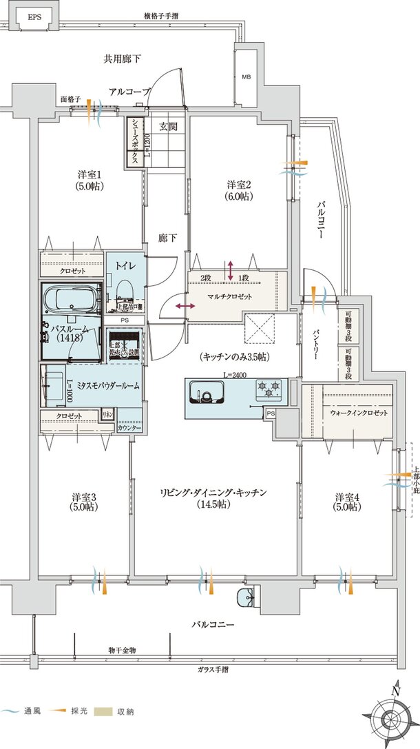 アルファステイツ室見河畔 間取り J TYPE