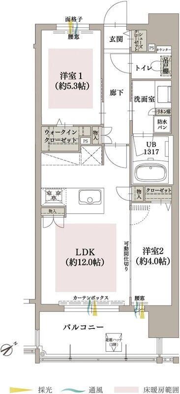 オーヴィジョン博多パピヨン通り 間取り F TYPE