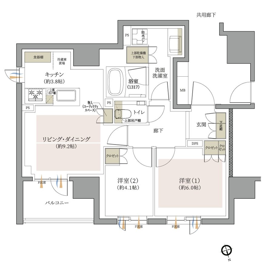 ジオ中野レジデンス 間取り H type