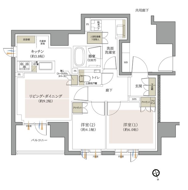 ジオ中野レジデンス 間取り H type