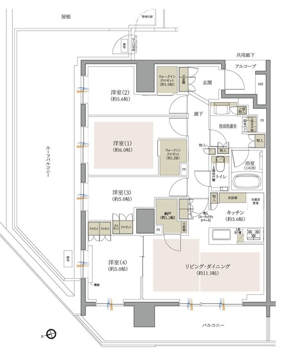 ジオ中野レジデンス 間取り L type