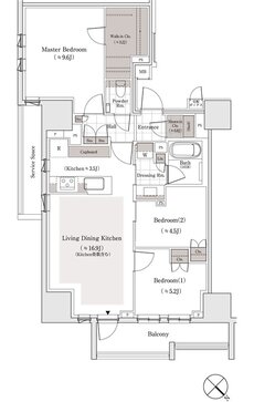 パークホームズ東銀座築地 間取り Pタイプ