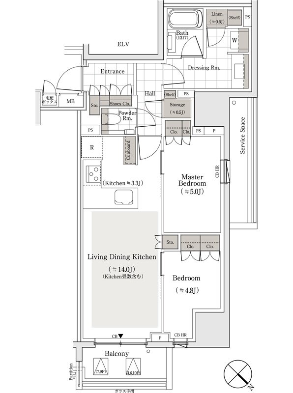 パークホームズ東銀座築地 間取り Dタイプ