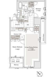 パークホームズ東銀座築地 間取り Hタイプ