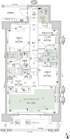 レーベン中野鷺宮 間取り D type