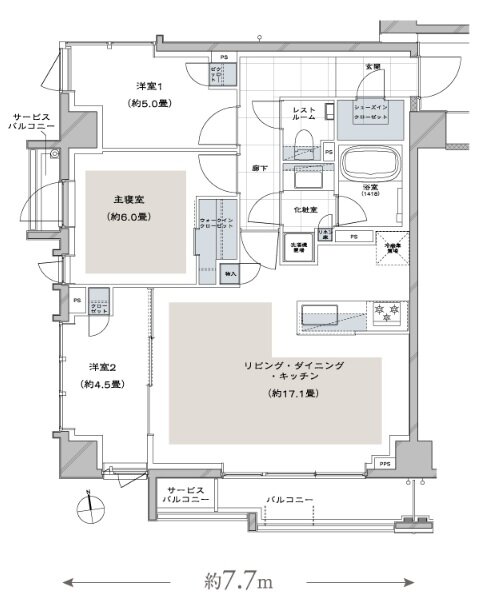 ディアナコート荏原町アトラス 間取り D TYPE