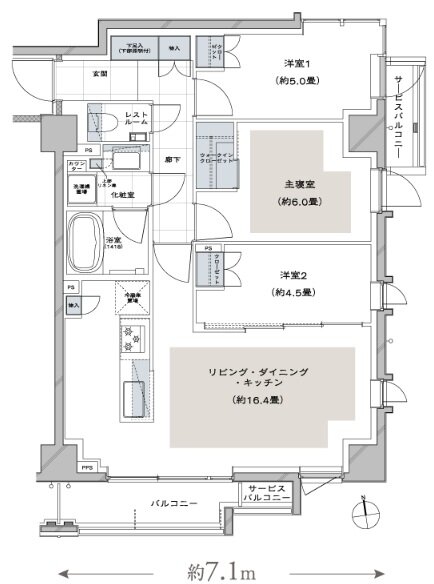 ディアナコート荏原町アトラス 間取り G TYPE
