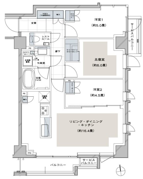 ディアナコート荏原町アトラス 間取り G TYPE