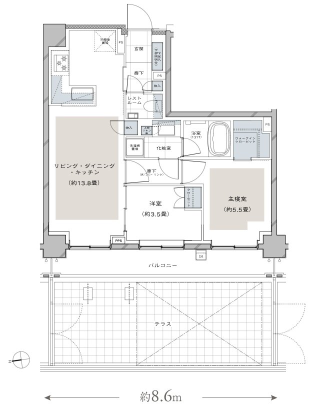 ディアナコート荏原町アトラス 間取り Bg type