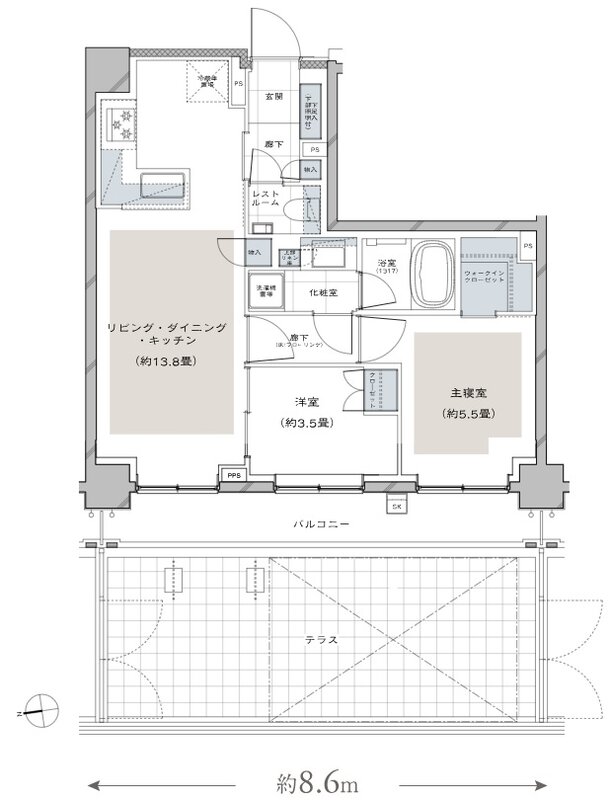 ディアナコート荏原町アトラス 間取り Bg type