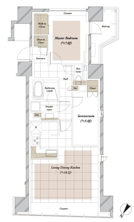 ピアース白金台パークフロント 間取り A TYPE