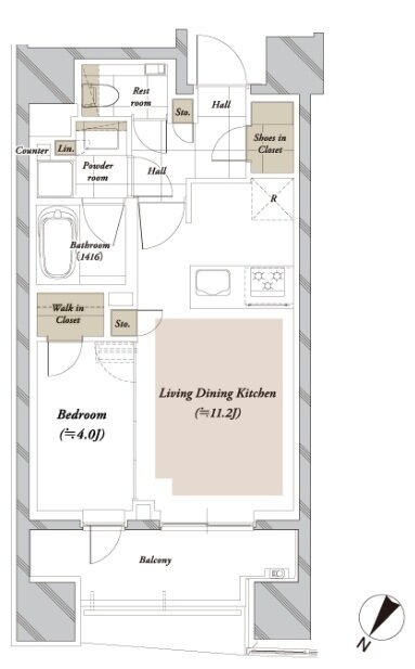 ピアース白金台パークフロント 間取り B TYPE