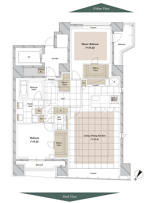 ピアース白金台パークフロント 間取り C TYPE［PREMIUM PLAN］