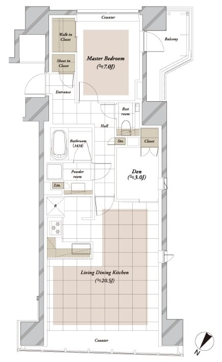 ピアース白金台パークフロント 間取り A type［MENU］