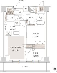 ブランシエラ横浜蒔田 間取り B1タイプ