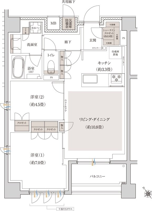 ブランシエラ横浜蒔田 間取り Dタイプ