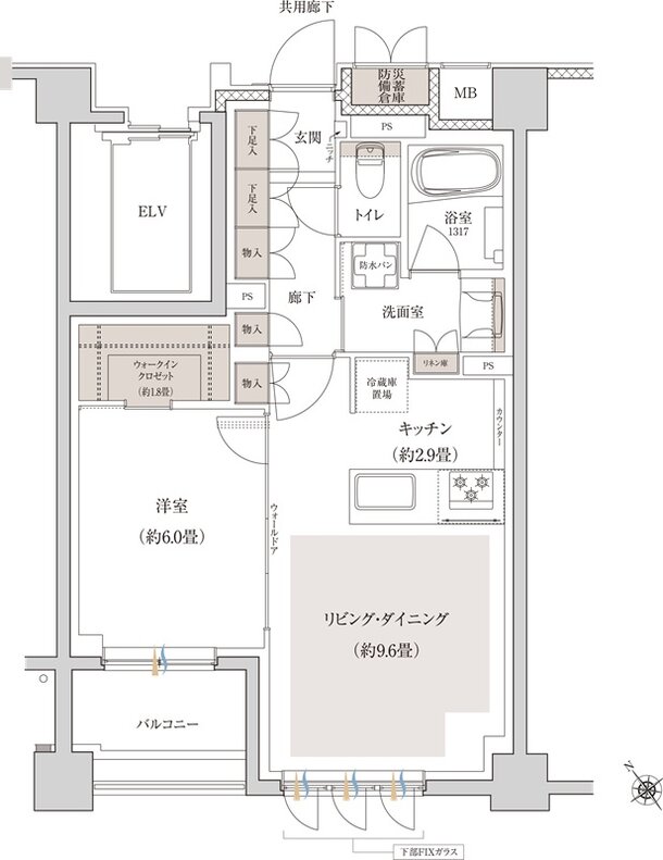 ブランシエラ横浜蒔田 間取り Eタイプ