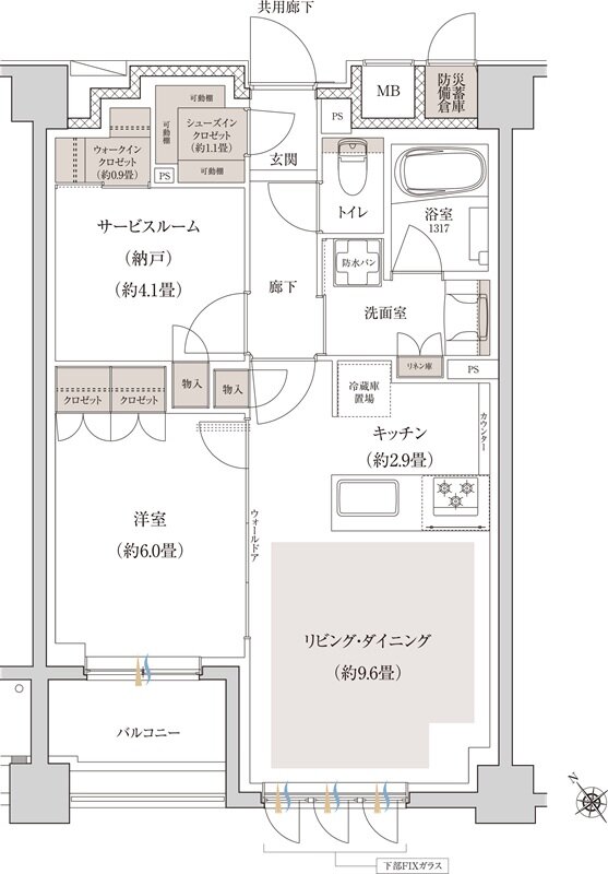 ブランシエラ横浜蒔田 間取り Gタイプ