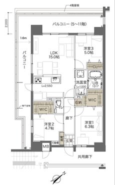 コンフォート ザ・プライム浦添港川 間取り A2タイプ