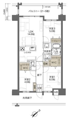 コンフォート ザ・プライム浦添港川 間取り Bタイプ