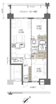 コンフォート ザ・プライム浦添港川 間取り F1タイプ