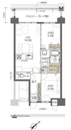 コンフォート ザ・プライム浦添港川 間取り F2タイプ