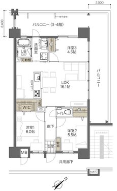 コンフォート ザ・プライム浦添港川 間取り G1タイプ
