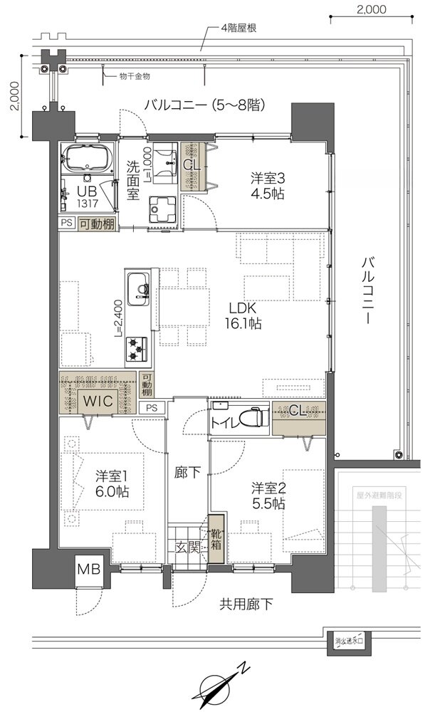 コンフォート ザ・プライム浦添港川 間取り G2タイプ
