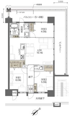 コンフォート ザ・プライム浦添港川 間取り G2タイプ