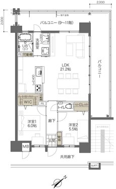 コンフォート ザ・プライム浦添港川 間取り G3タイプ