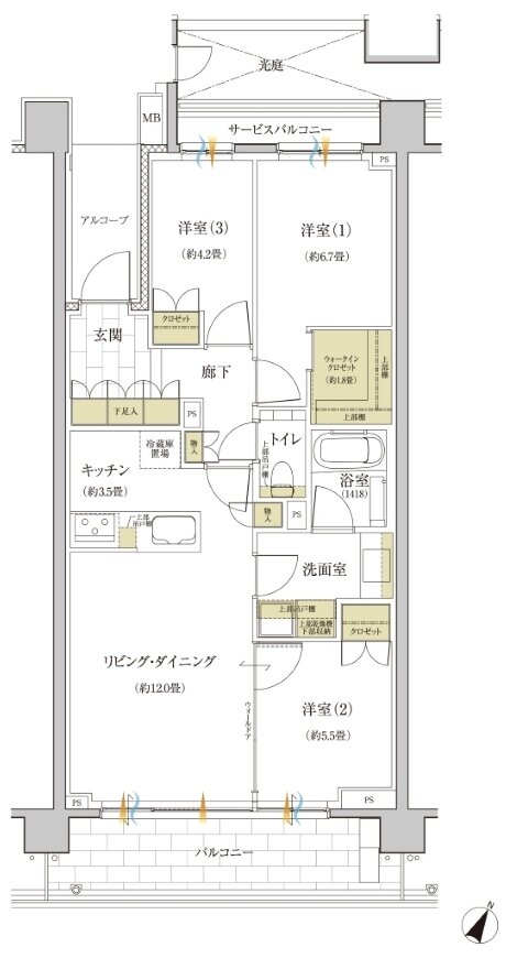 グランドメゾン THE 石神井公園 間取り D type(1階)