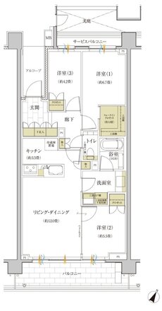 グランドメゾン THE 石神井公園 間取り D type（1階）