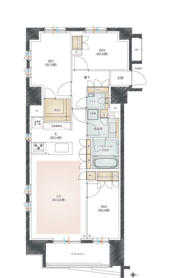 イノバス三鷹 間取り A1タイプ