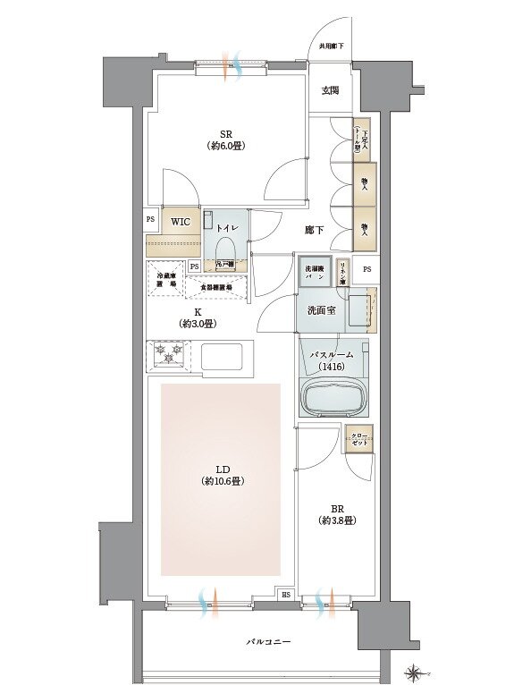イノバス三鷹 間取り B1タイプ