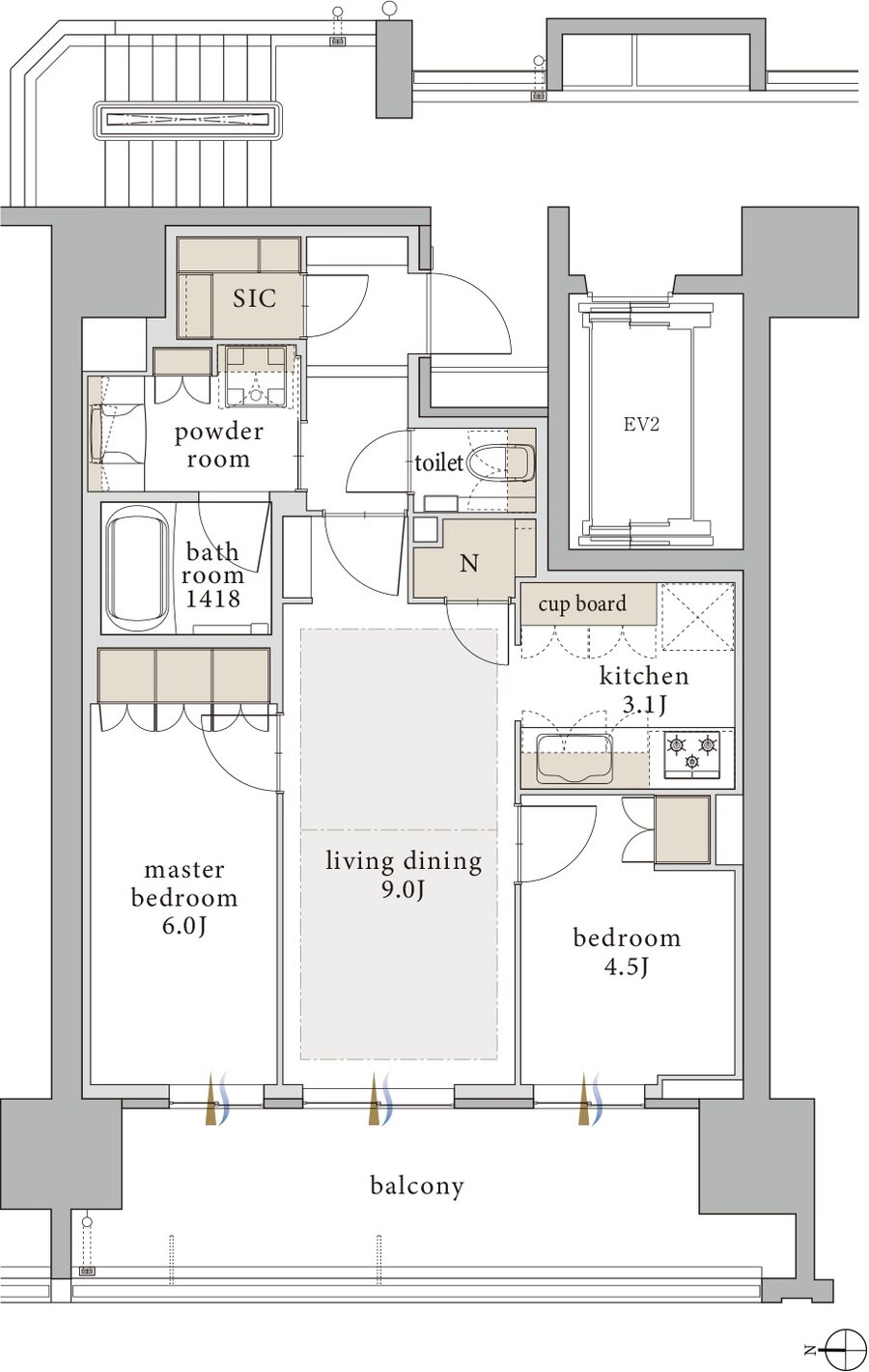 プレティナレジデンス千種駅 間取り D type