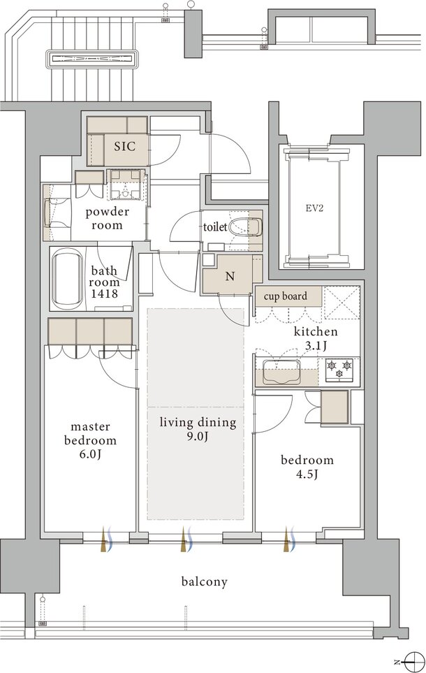 プレティナレジデンス千種駅 間取り D type