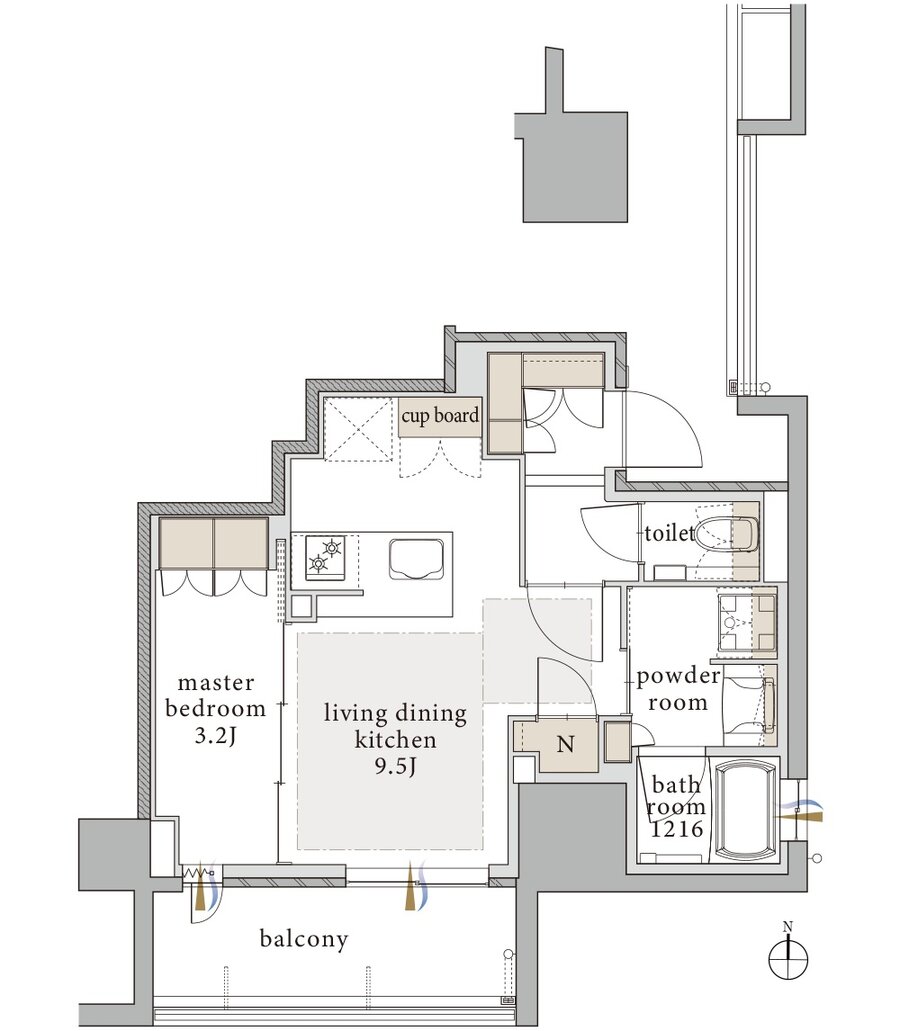 プレティナレジデンス千種駅 間取り F type