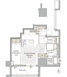 プレティナレジデンス千種駅 間取り F type