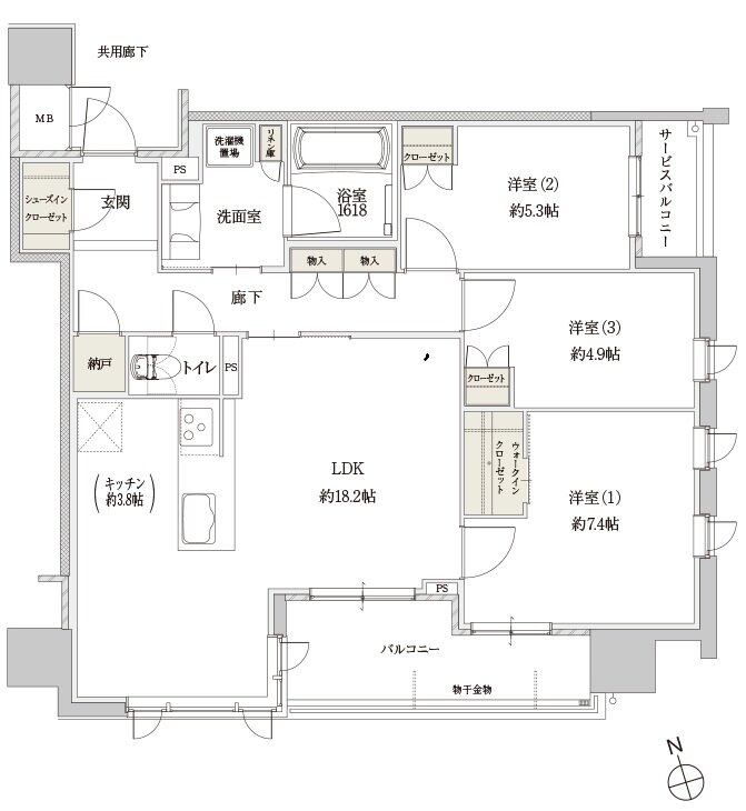 Tステージ豊田浄水arc. 間取り E type