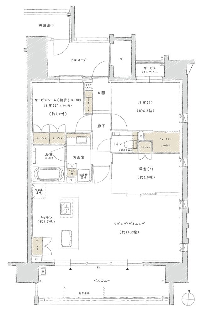 シエリア久屋大通公園 間取り D TYPE