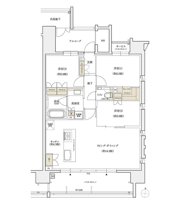 シエリア久屋大通公園 間取り D TYPE