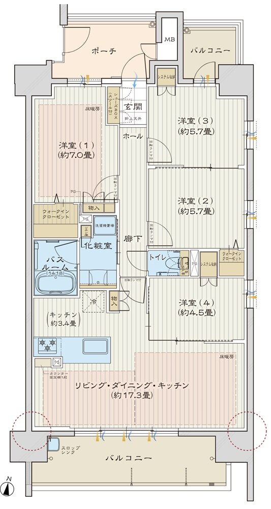 モアグレース大垣ザ・コート 間取り C type