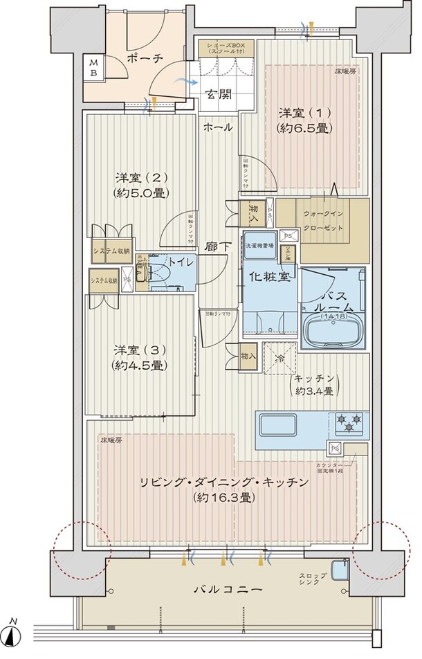 モアグレース大垣ザ・コート 間取り B type