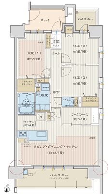 モアグレース大垣ザ・コート 間取り C type select
