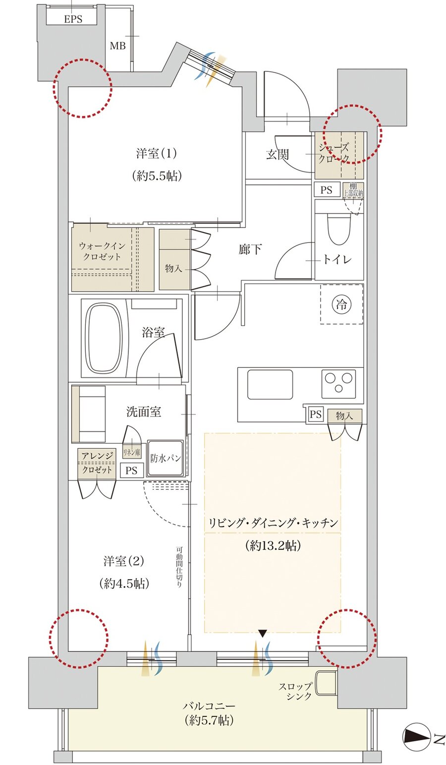 ファミリアーレ勝川 間取り B TYPE