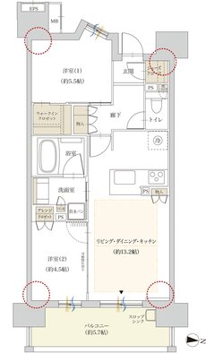 ファミリアーレ勝川 間取り B TYPE