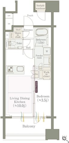 クリオ福岡博多セントラルマークス 間取り E2タイプ